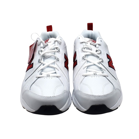 New Balance 608v5 Training Sneakers Shoes Mens 10 4E Wide White Red NWT MX608HR5